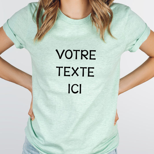 T-shirt UNISEXE à col rond - Menthe - TEXTE/DESSIN AU CHOIX