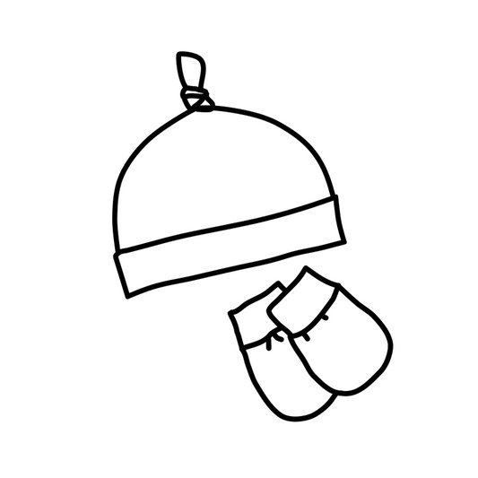 TISSUS AU CHOIX - Ensemble de naissance pour bébé - Tuque (1 nœud) et mitaines pour nouveau-né ou 0-3 mois