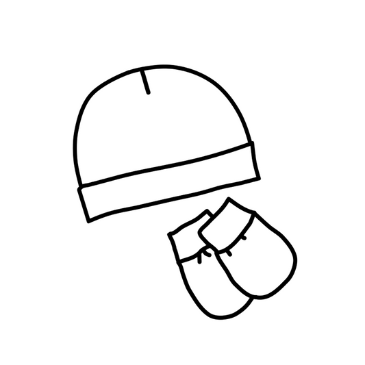 TISSUS AU CHOIX - Ensemble de naissance pour bébé - Tuque (Sans nœud) et mitaines pour nouveau-né ou 0-3 mois