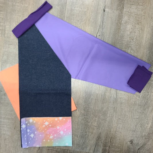 Tablier d'artiste/bricolage pour enfant avec manches et pochettes (Personnalisé avec prénom) - Manches lilas - Étoiles - Pastel