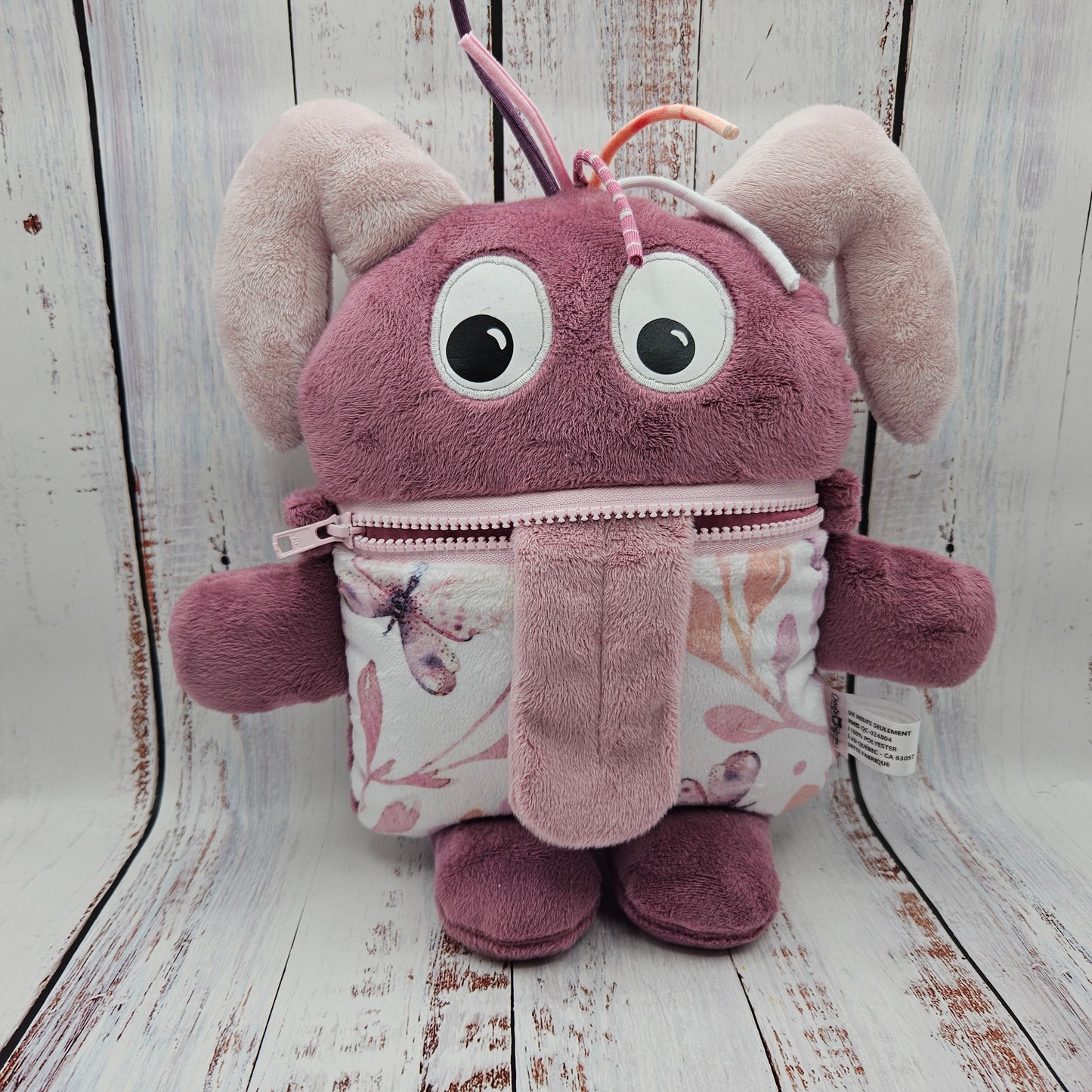 Toutou monstre mangeur de peurs, secrets, etc. - Motifs Papillons - Personnalisé au prénom de l'enfant (Copie)