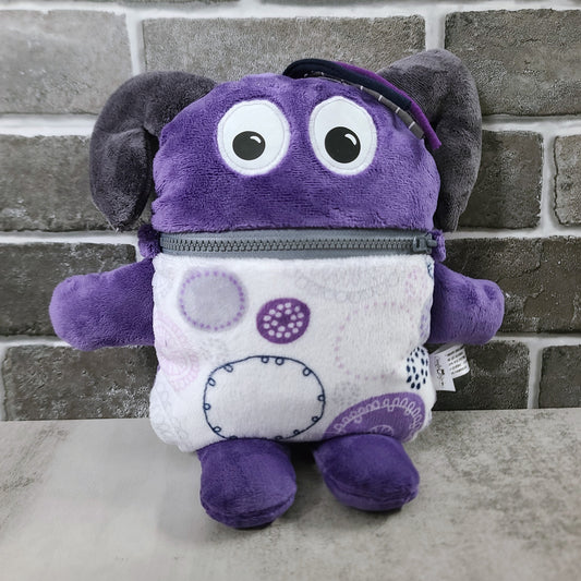 Toutou monstre mangeur de peurs, secrets, etc. - Motifs Marine, Lilas et Violet - Personnalisé au prénom de l'enfant