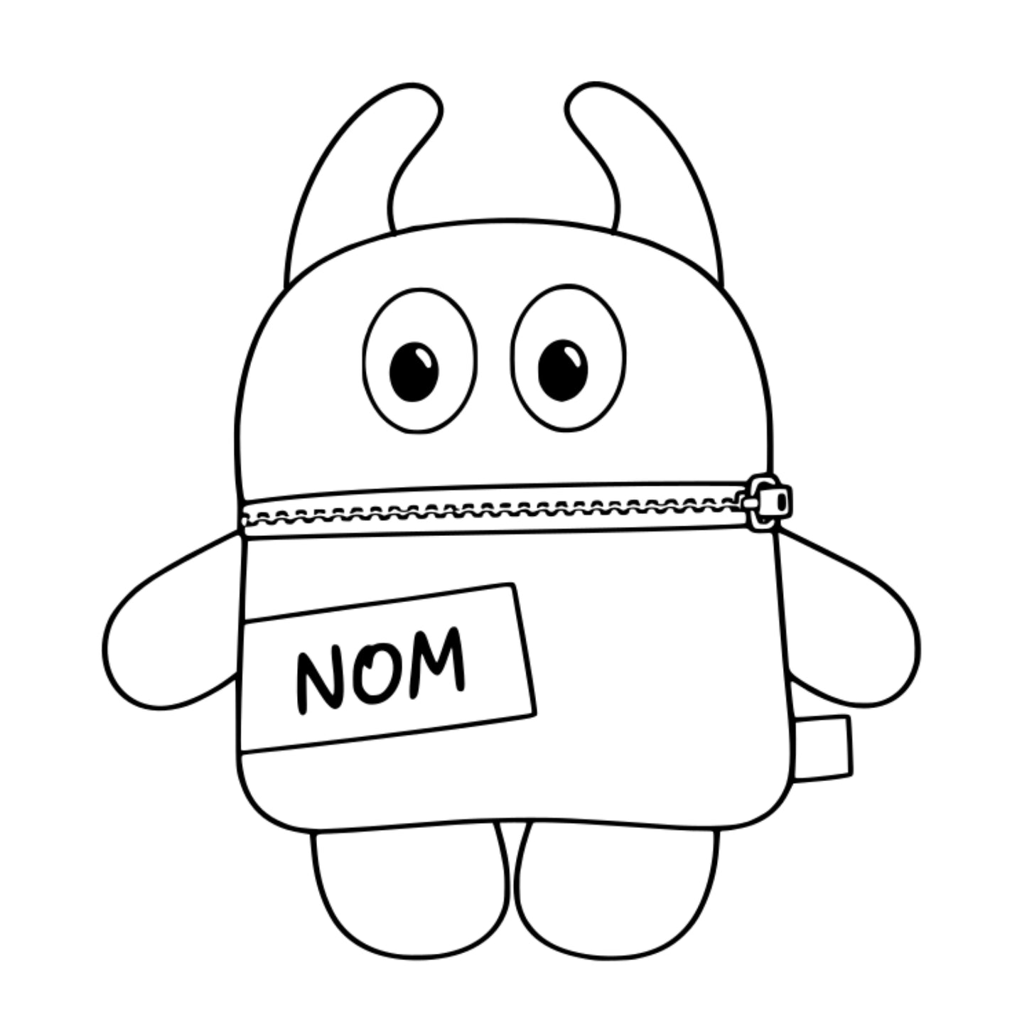 TISSUS AU CHOIX ! Toutou monstre mangeur de peurs, secrets, etc. - Personnalisé au prénom de l'enfant (V8)