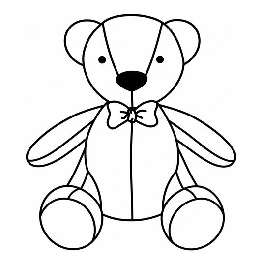 Peluche - Toutou - Ourson (12") - Museau intégré - NOEUD PAPILLON - Souvenirs / Mémoires