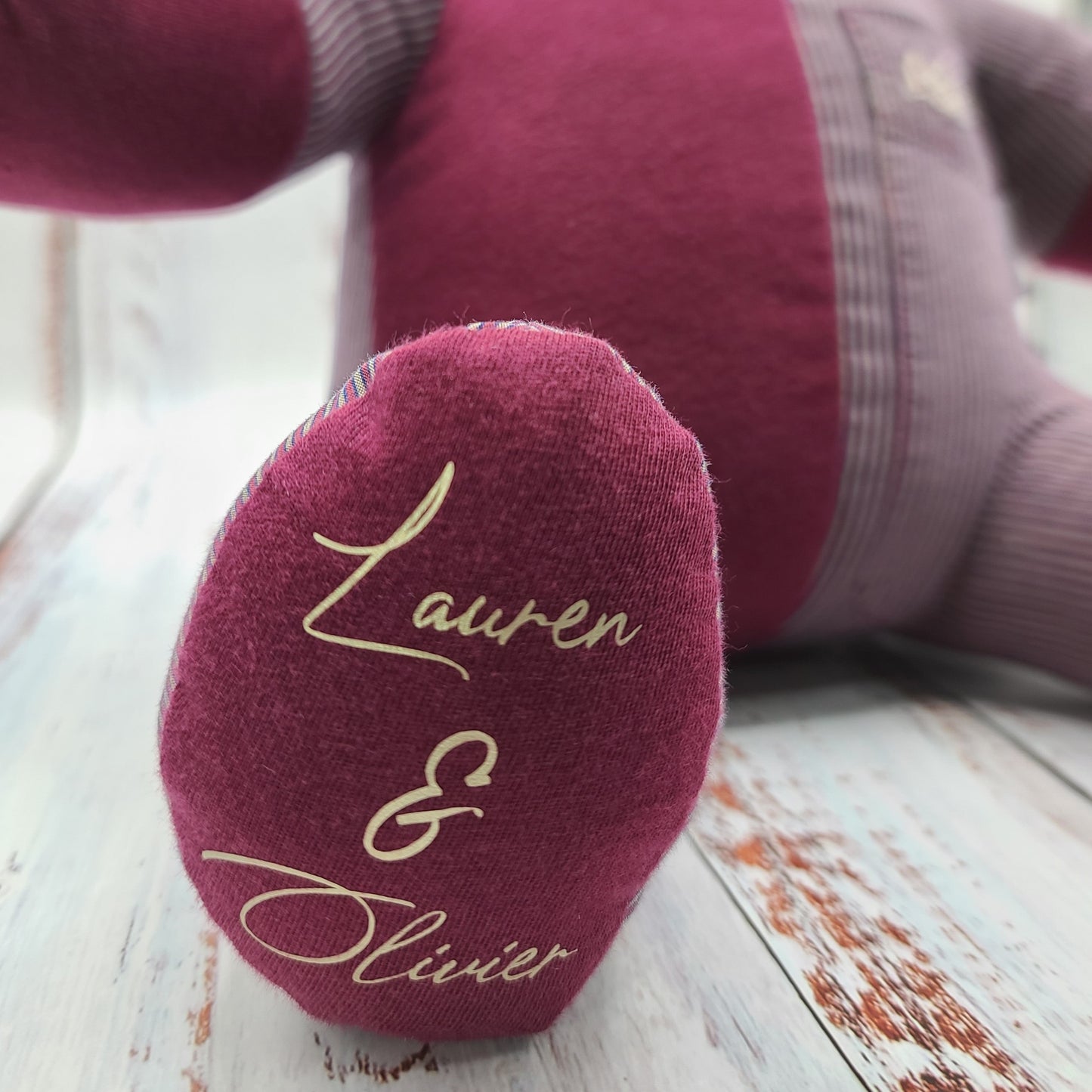 Peluche - Toutou - Ourson (15") - Souvenirs / Mémoires (Possibilité de LESTER la peluche au poids de naissance) LESTAGE