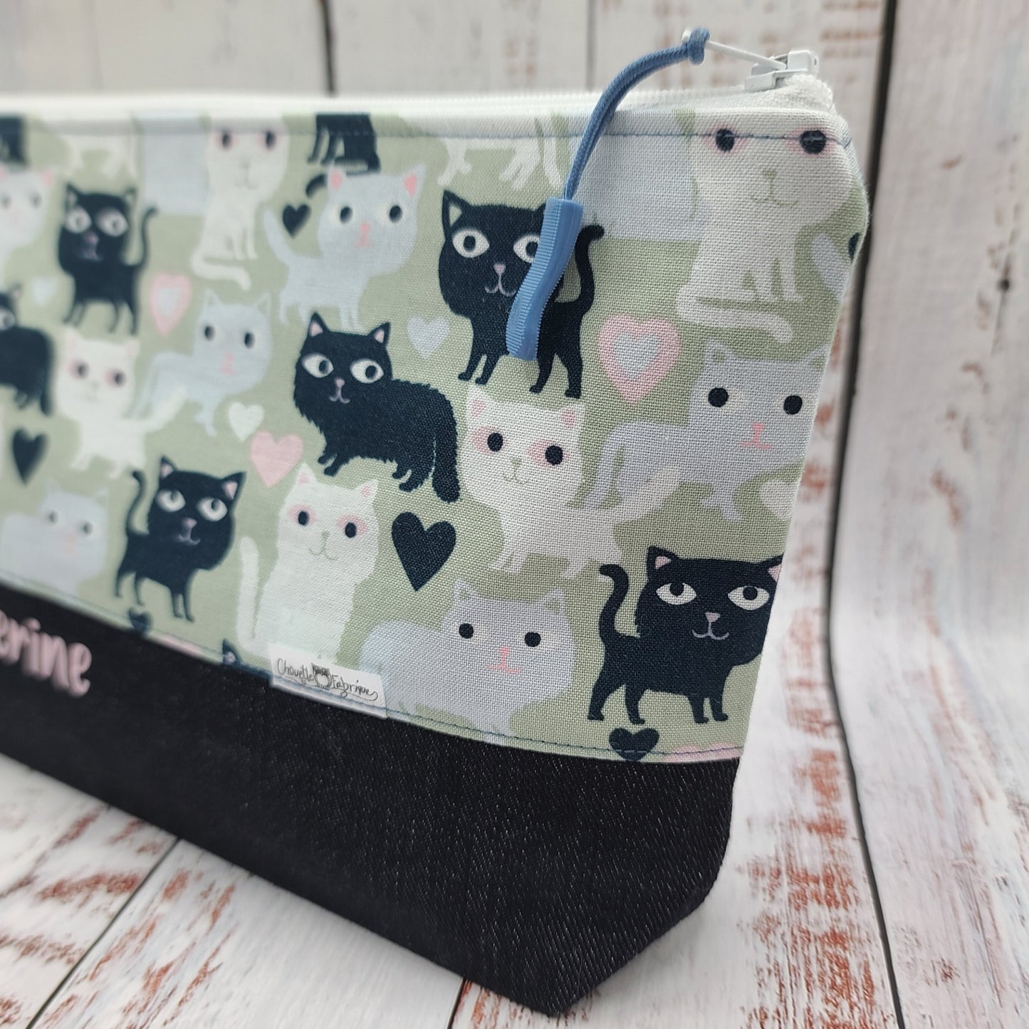 Trousse de voyage - Sac à cosmétiques/maquillage - Étui à crayons - Chats & coeurs