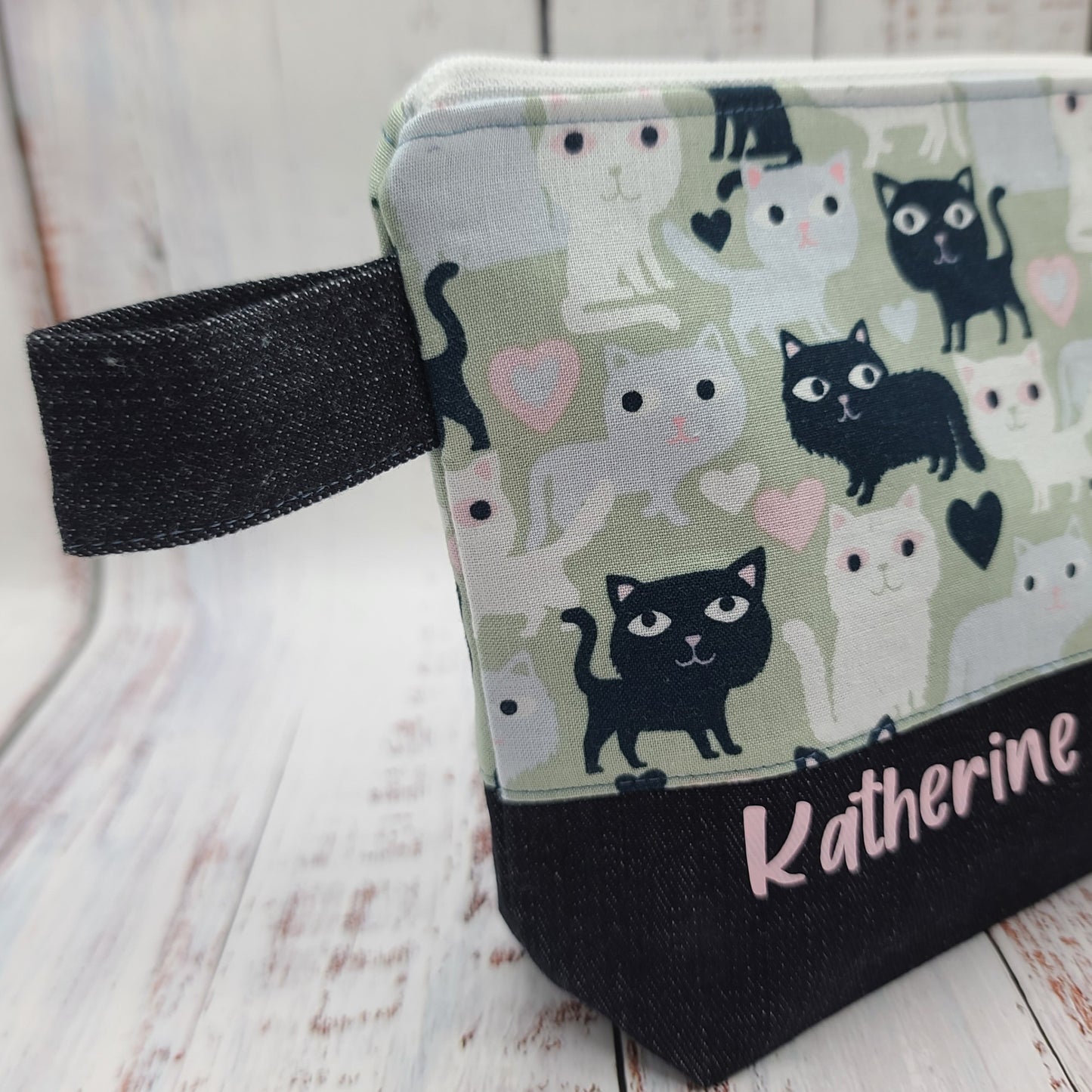 Trousse de voyage - Sac à cosmétiques/maquillage - Étui à crayons - Chats & coeurs