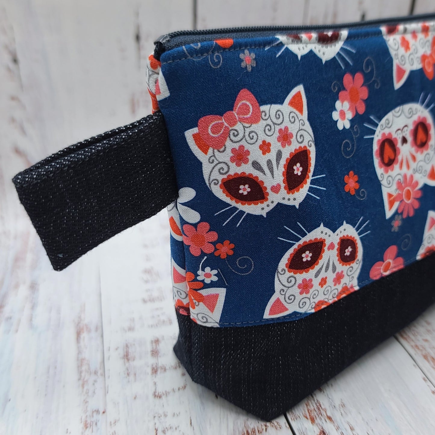 Trousse de voyage - Sac à cosmétiques/maquillage - Étui à crayons - Chats "Calavera"