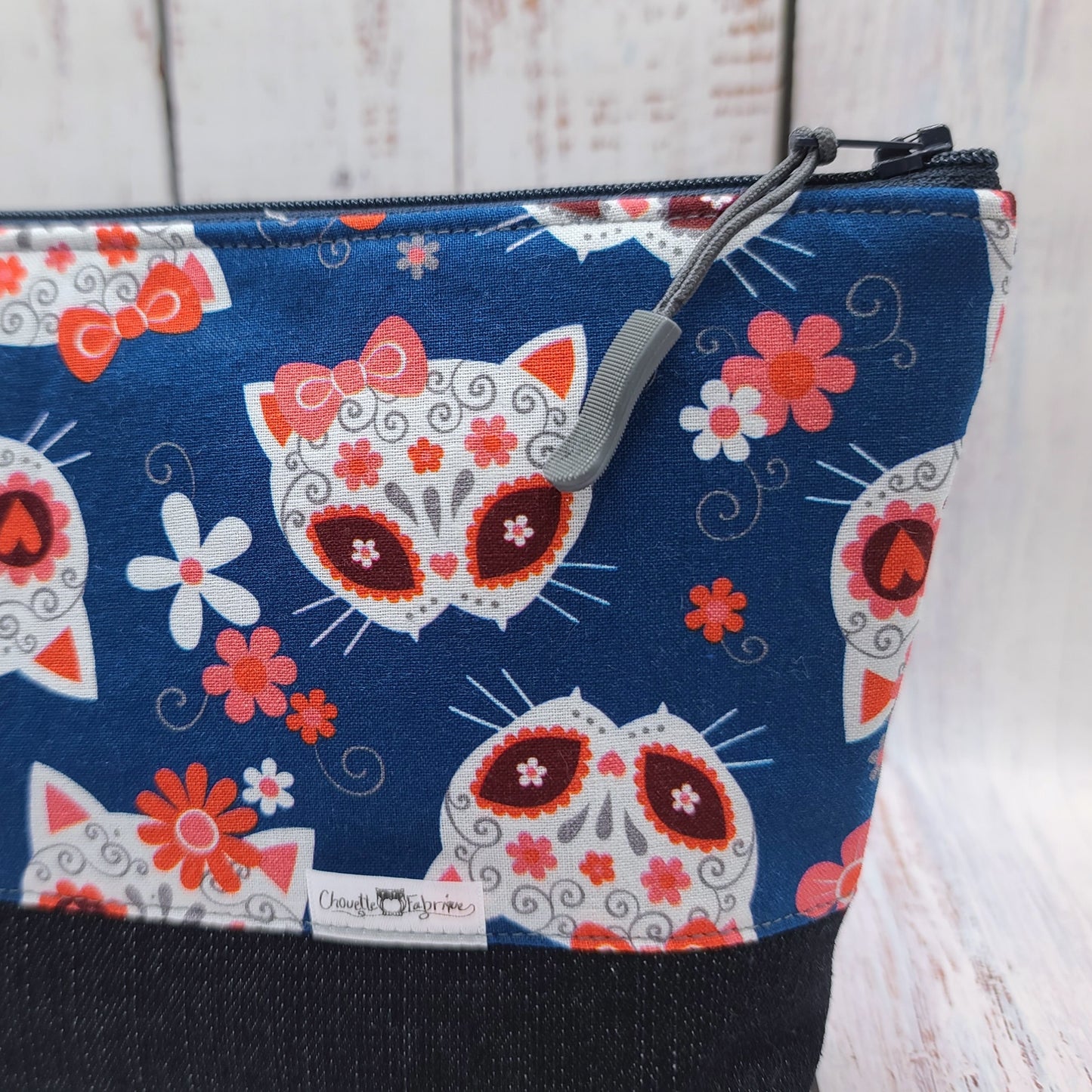 Trousse de voyage - Sac à cosmétiques/maquillage - Étui à crayons - Chats "Calavera"