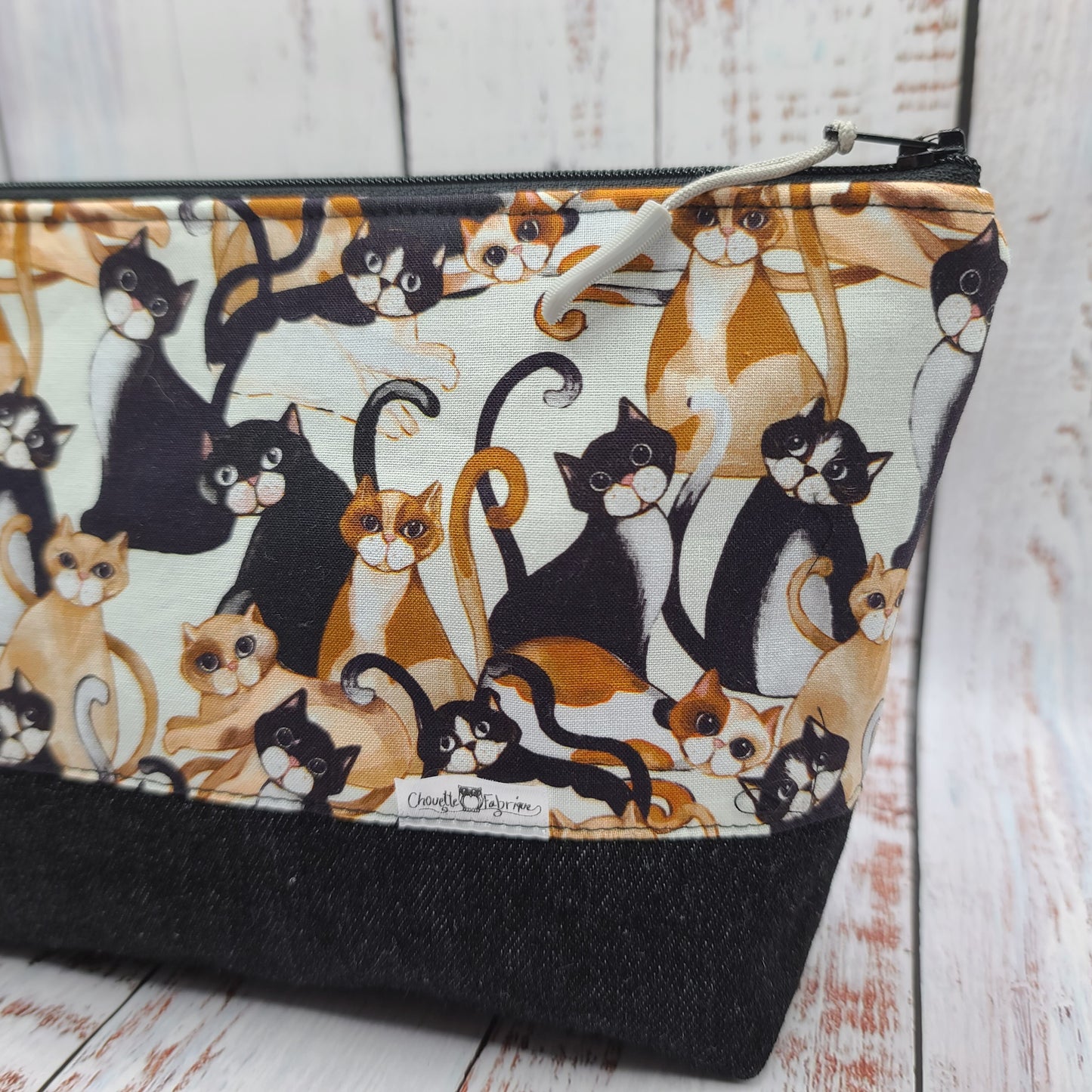 Trousse de voyage - Sac à cosmétiques/maquillage - Étui à crayons - Chats Bruns & Noirs