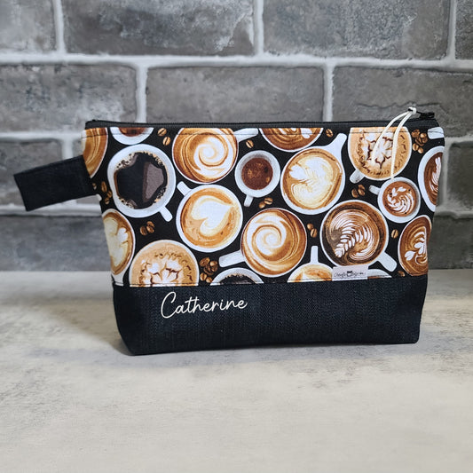 Trousse de voyage - Sac à cosmétiques/maquillage - Étui à crayons - Latte/Café