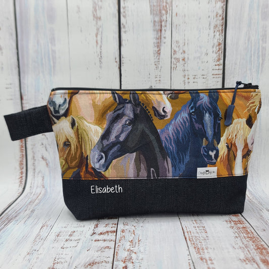 Trousse de voyage - Sac à cosmétiques/maquillage - Étui à crayons - Chevaux