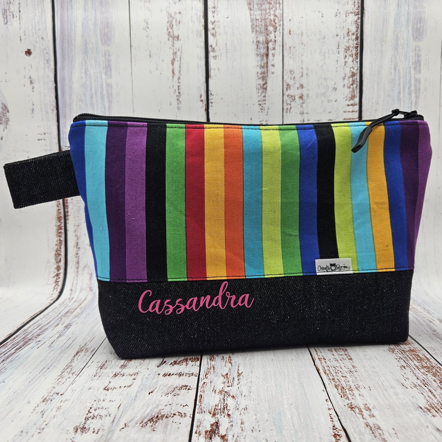 Trousse de voyage - Sac à cosmétiques/maquillage - Étui à crayons - Lignes multicouleurs - Arc-en-ciel