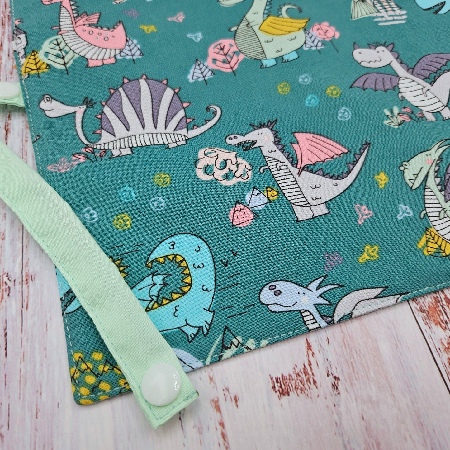 Napperon personnalise (Couleur d'impression au choix) - Animaux - Dragons - Pochette menthe