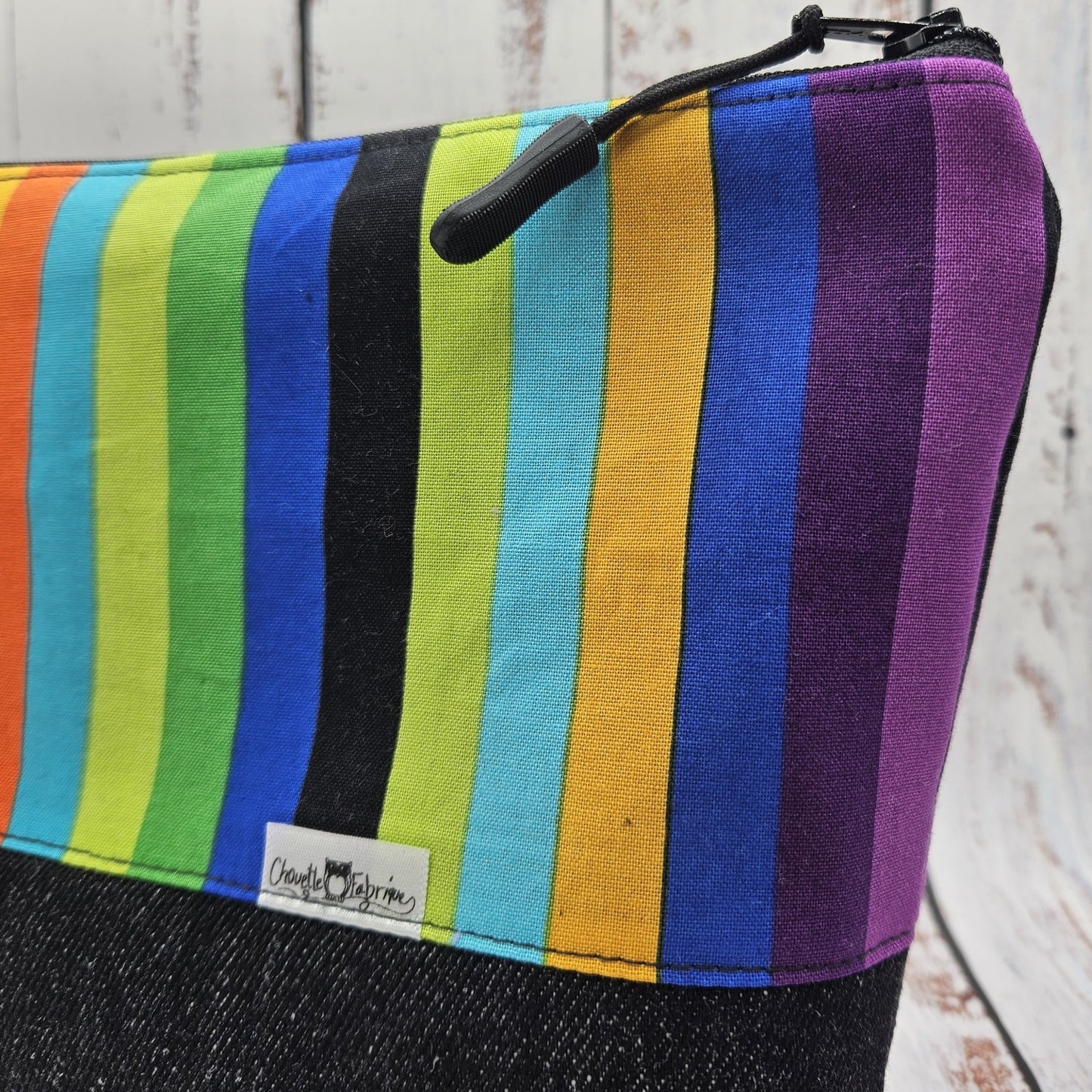 Trousse de voyage - Sac à cosmétiques/maquillage - Étui à crayons - Lignes multicouleurs - Arc-en-ciel