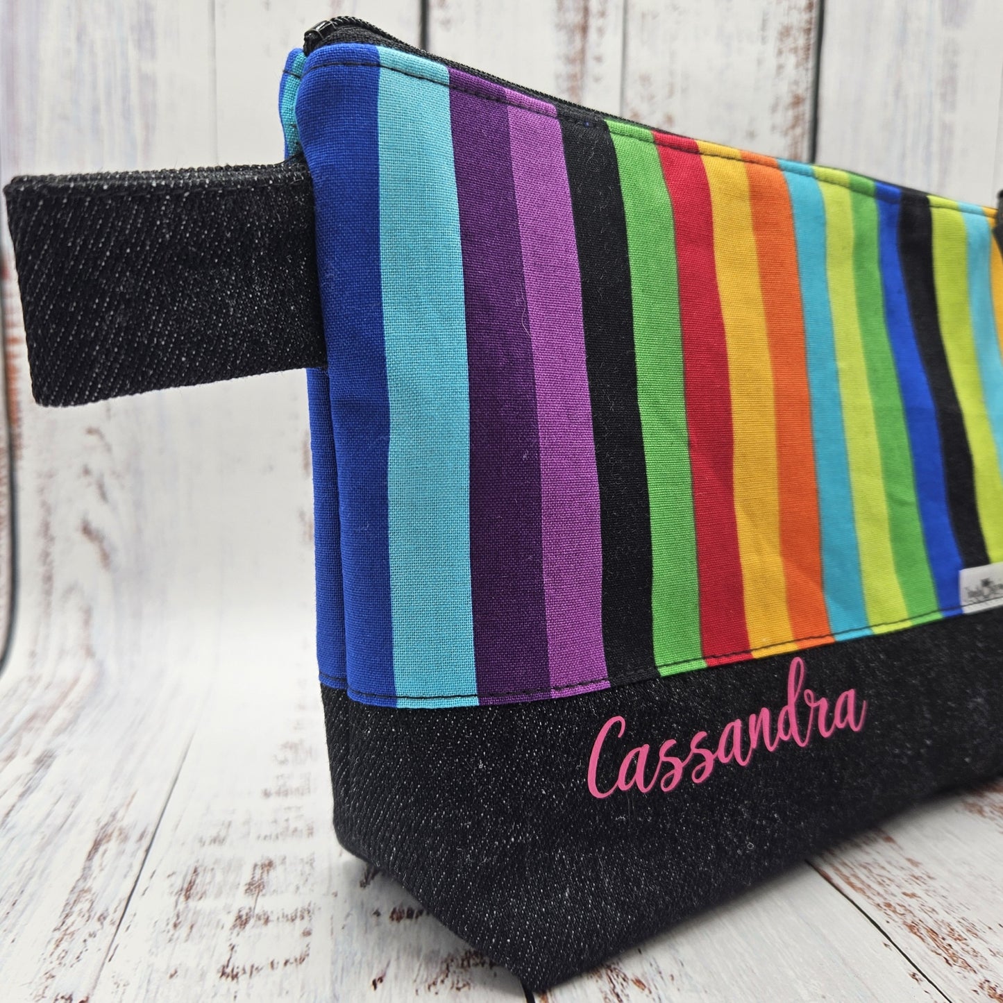 Trousse de voyage - Sac à cosmétiques/maquillage - Étui à crayons - Lignes multicouleurs - Arc-en-ciel