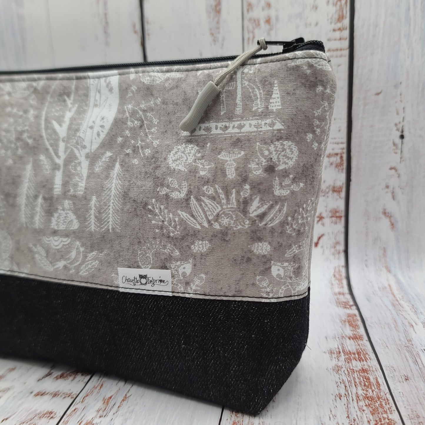 Trousse de voyage - Sac à cosmétiques/maquillage - Étui à crayons - Hérissons, écureuils et oiseaux - Tons sur tons