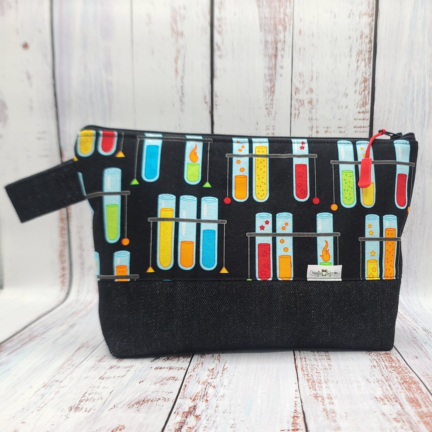 Trousse de voyage - Sac à cosmétiques/maquillage - Étui à crayons - Sciences/Éprouvettes