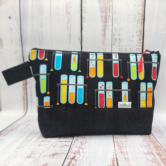 Trousse de voyage - Sac à cosmétiques/maquillage - Étui à crayons - Sciences/Éprouvettes