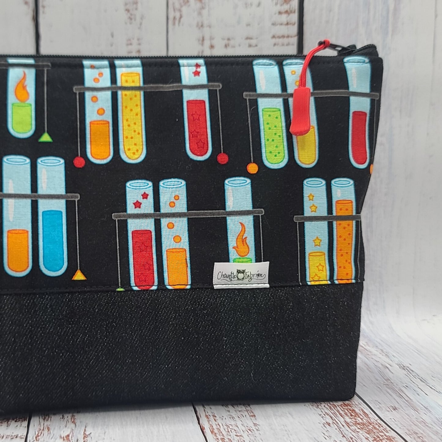 Trousse de voyage - Sac à cosmétiques/maquillage - Étui à crayons - Sciences/Éprouvettes