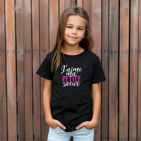 T-shirt - ENFANTS (gr. 2T à XL) - Col rond - J'aime ma petite soeur