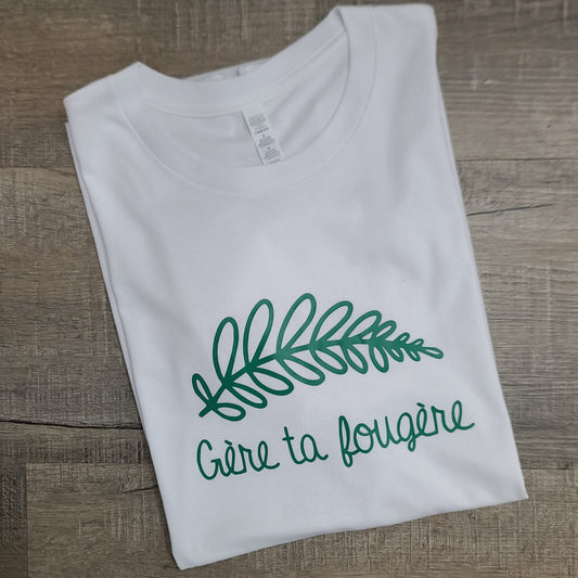 T-shirt - UNISEXE - Blanc - Gère ta fougère - LARGE