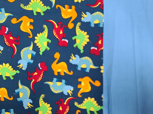 Napperon personnalise (Couleur d'impression au choix) - Animaux - Dinosaures de couleurs - Pochette bleue