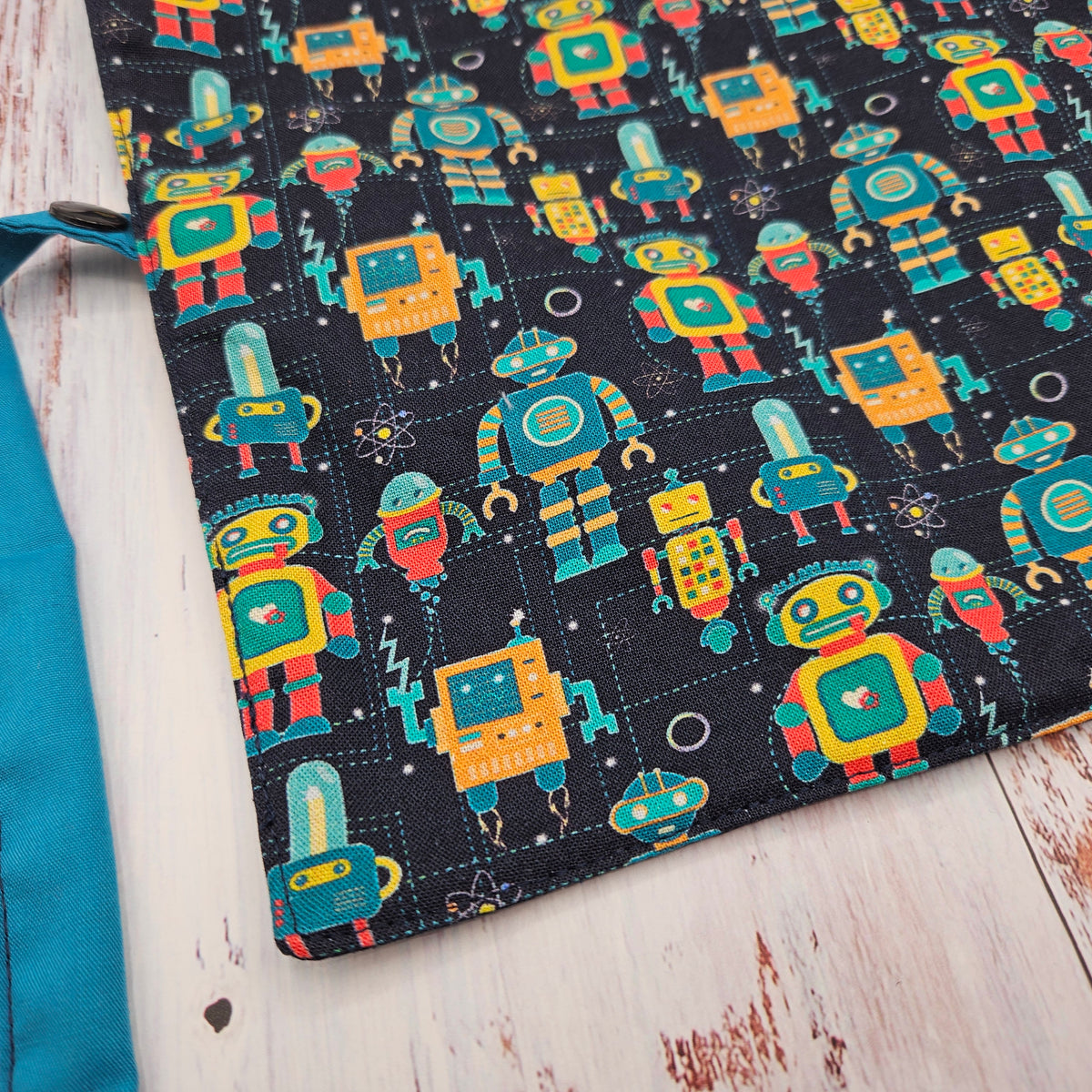 Napperon personnalisé (Couleur d'impression au choix) - Techno - Robots - Pochette Teal