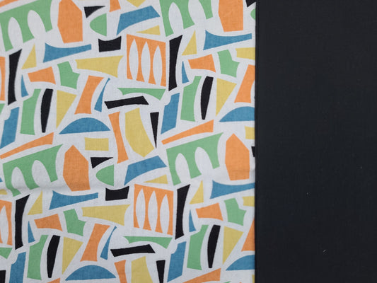 Napperon personnalise (Couleur d'impression au choix) - Formes géométriques multi couleurs- Pochette noire