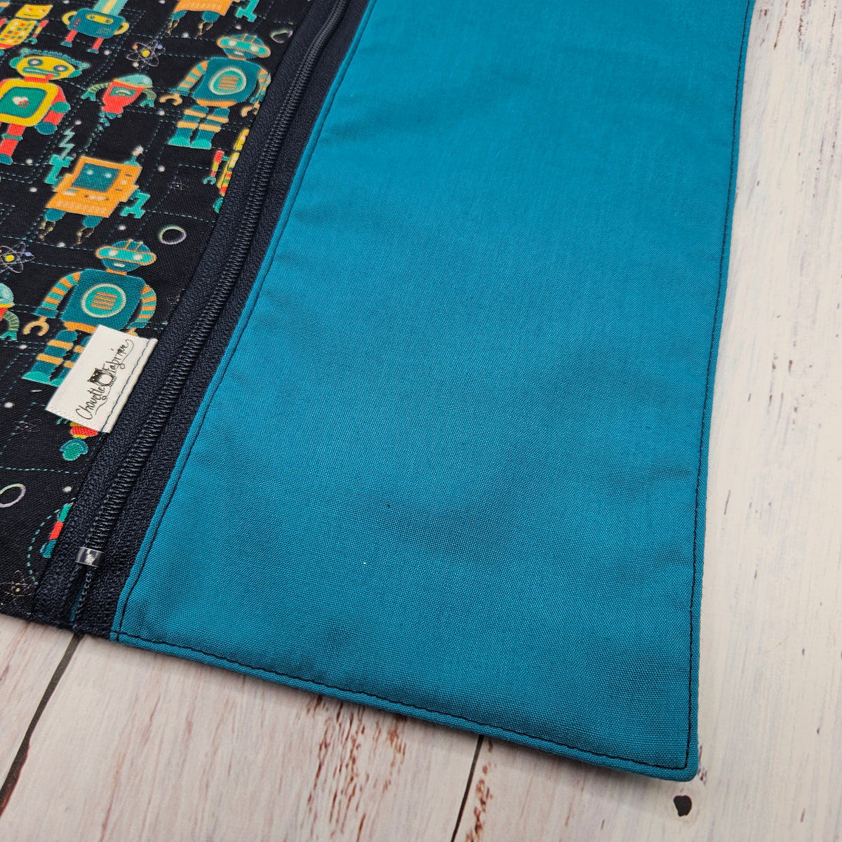 Napperon personnalisé (Couleur d'impression au choix) - Techno - Robots - Pochette Teal