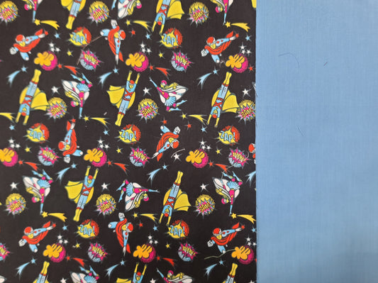Napperon personnalise (Couleur d'impression au choix) - Superhéros  - Pochette bleue
