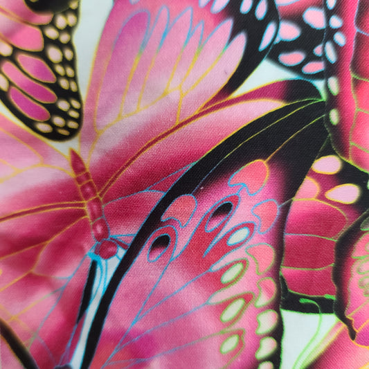 Protège-carnet de santé - Vaccination - Personnalisé - Papillons - Fuchsia et Noir