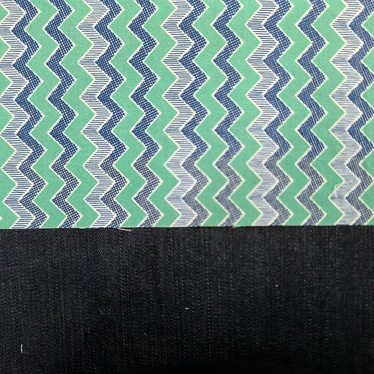 Trousse de voyage - Sac à cosmétiques/maquillage - Étui à crayons - Chevrons bleus, verts et blancs