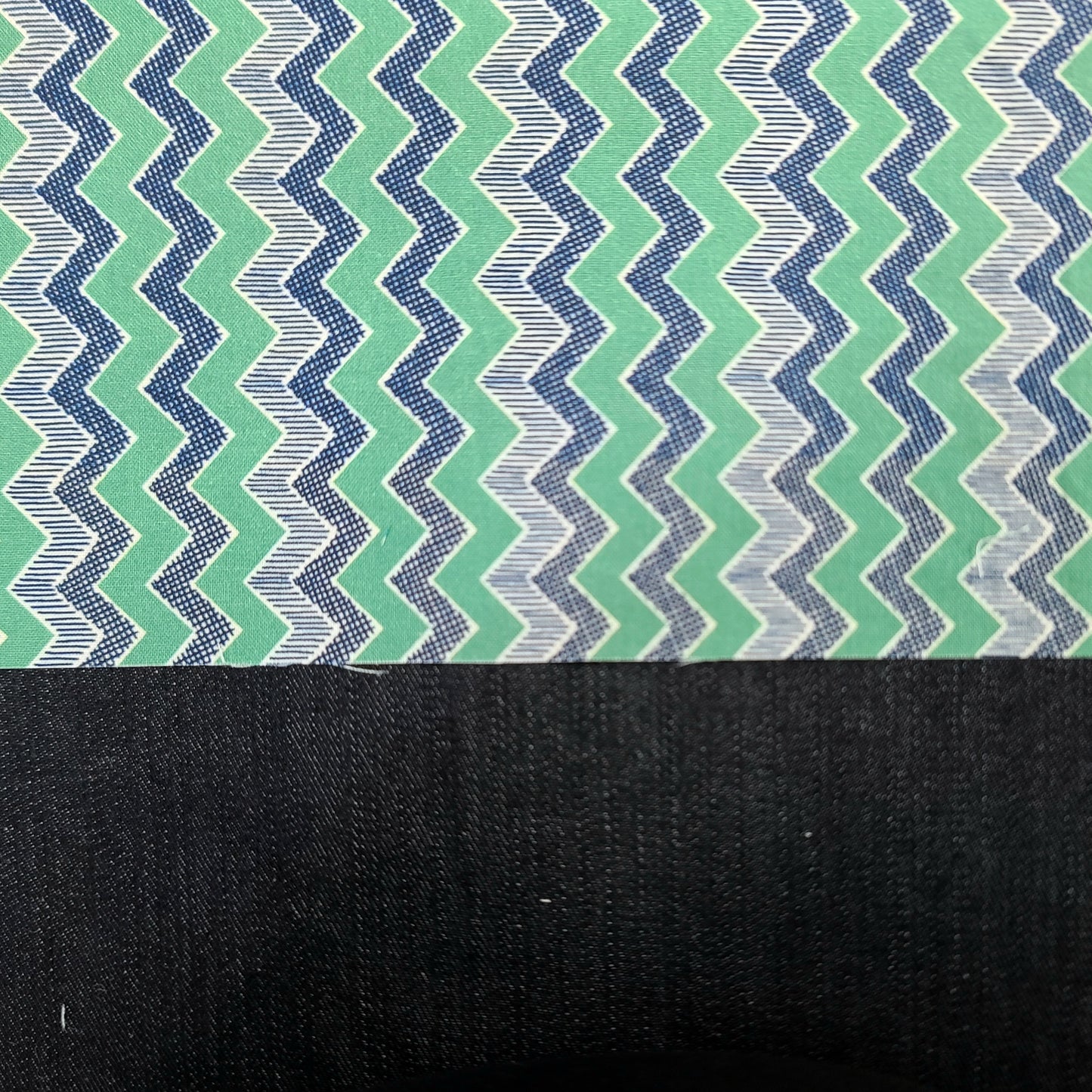 Trousse de voyage - Sac à cosmétiques/maquillage - Étui à crayons - Chevrons bleus, verts et blancs