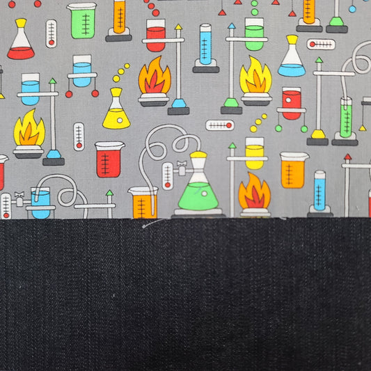 Trousse de voyage - Sac à cosmétiques/maquillage - Étui à crayons - Sciences/Éprouvettes et Béchers sur fond gris