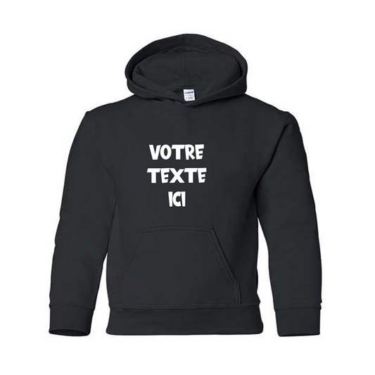 Chandail à capuchon (Coton ouaté) - ENFANT - Impression personnalisée