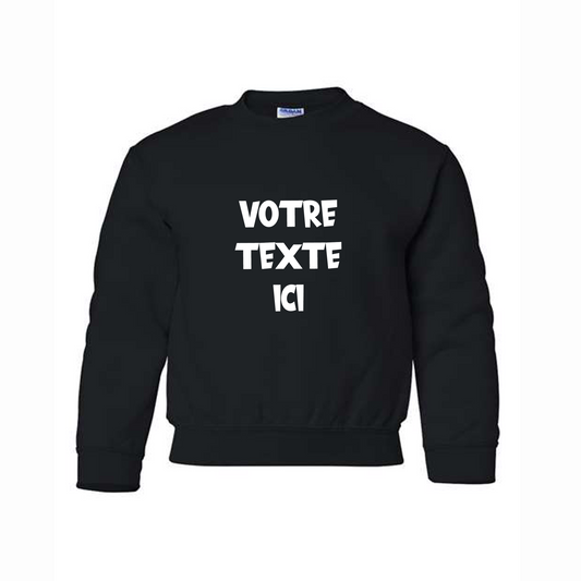 Chandail à col rond "crew neck" (Coton ouaté) - ENFANT - Impression personnalisée