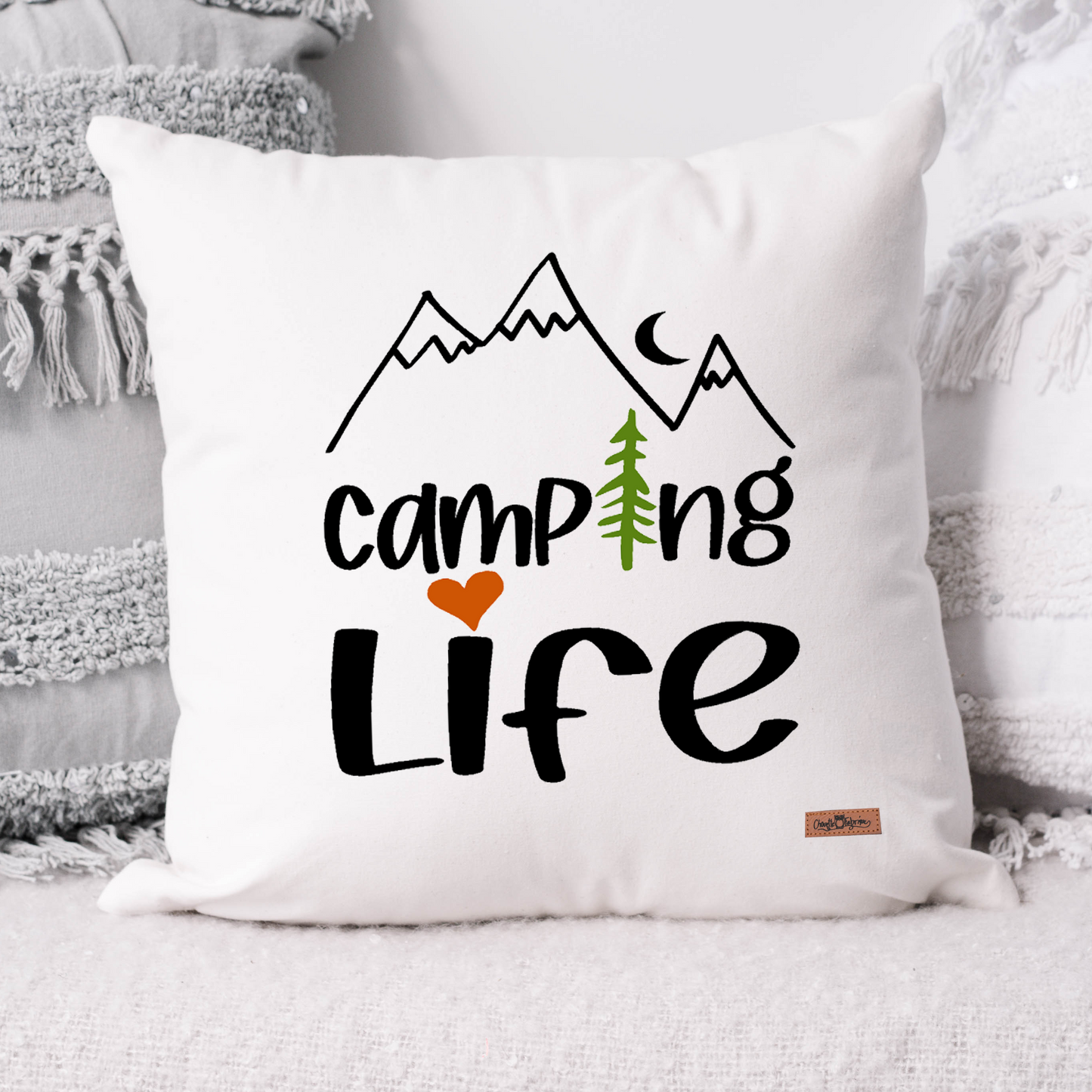 Coussin - Carré - Blanc - CAMPING LIFE