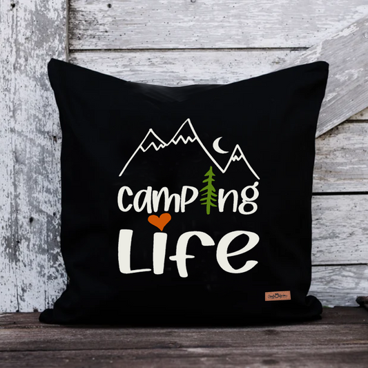Coussin - Carré - Noir - CAMPING LIFE