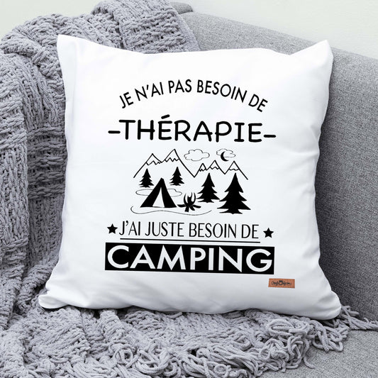 Coussin - Carré - Blanc - BESOIN DE CAMPING