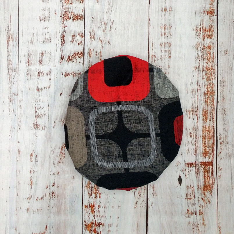 Couvre-Bols (housse) Réutilisables - Collection Carrés rouges, gris et noirs