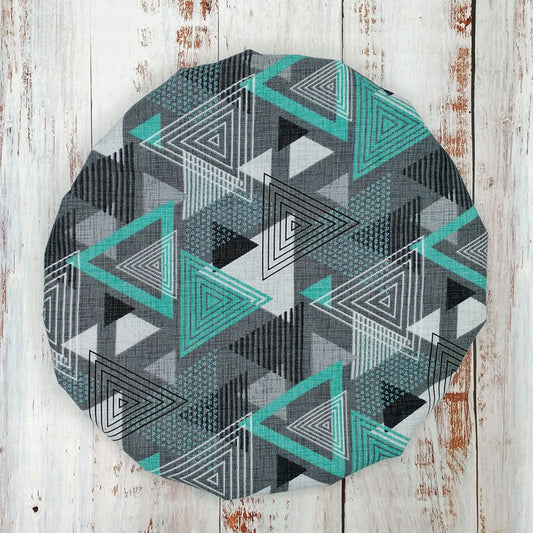 Couvre-Bols (housse) Réutilisables - Collection Triangles gris et turquoise