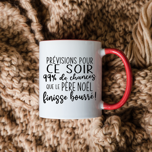 Décalque de vinyle - 99% DE CHANCES QUE LE PÈRE NOËL FINISSE BOURRÉ