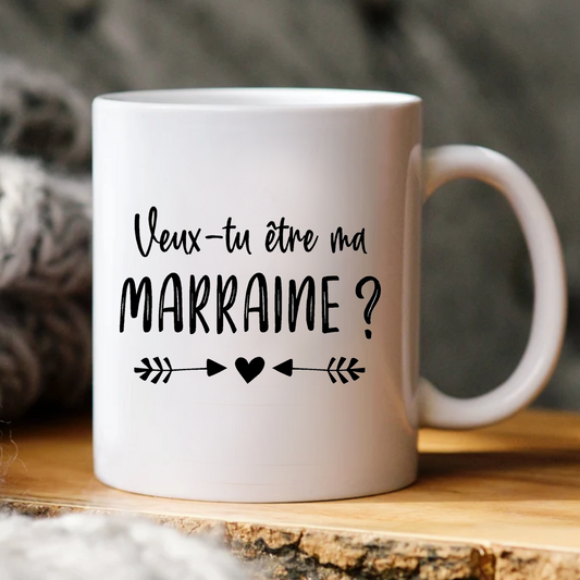 Décalque de vinyle - Veux-tu être ma marraine ?