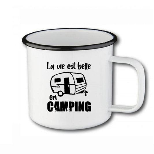 Décalque de vinyle - La vie est belle en camping !