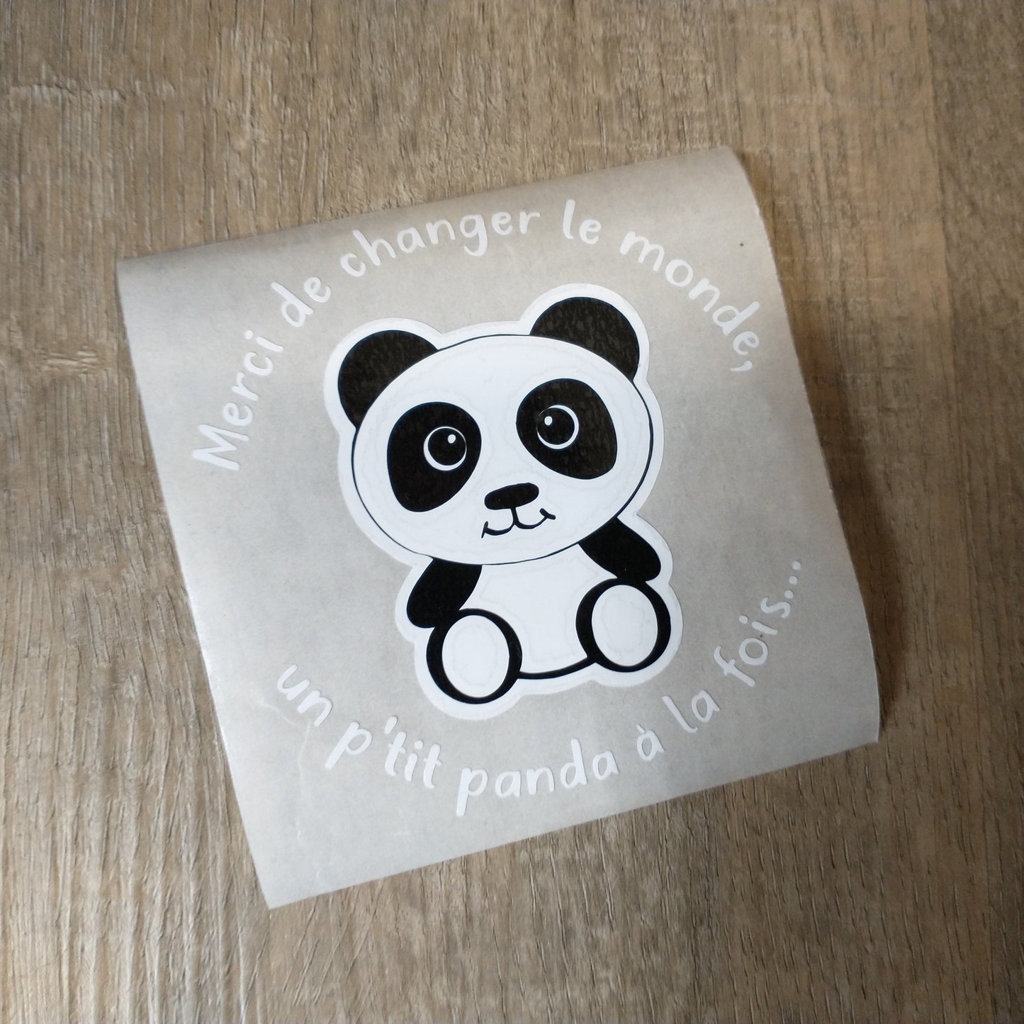 Décalque de vinyle - Je change le monde un panda à la fois