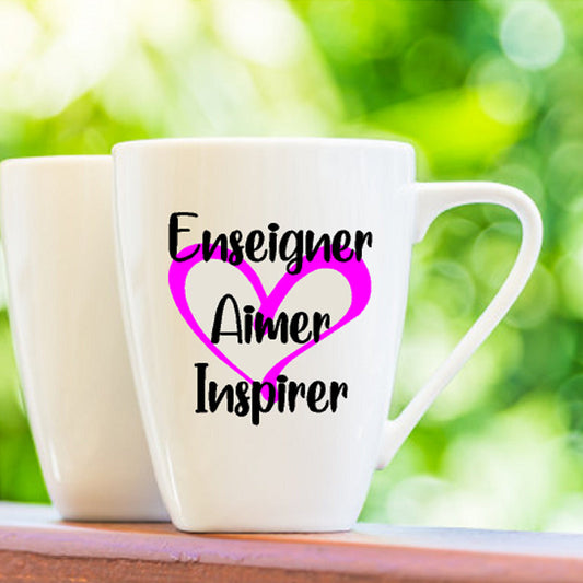 Décalque de vinyle - Enseigner - Aimer - Inspirer (Coeur)
