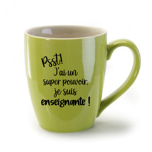 Décalque de vinyle - Psst! J'ai un super pouvoir, je suis... Enseignante, enseignant, éducatrice ou éducateur