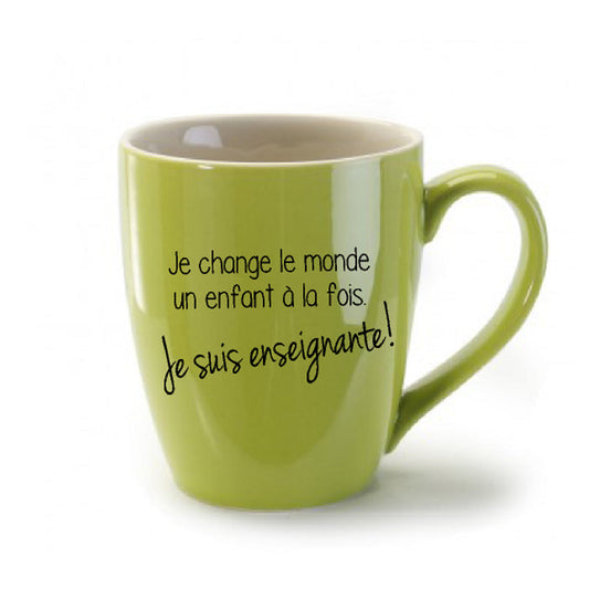 Décalque de vinyle - Je change le monde un enfant à la fois. Je suis... Enseignante, enseignant, éducatrice ou éducateur