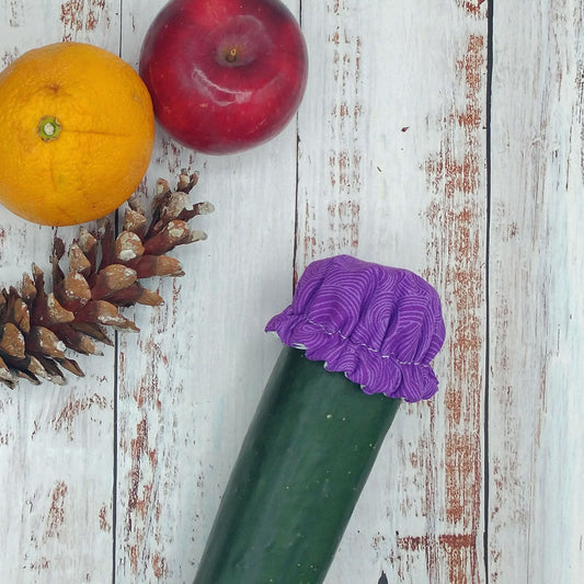 Couvre-Légumes Réutilisables - Remplace pellicule de plastique – Collection Tourbillons violet